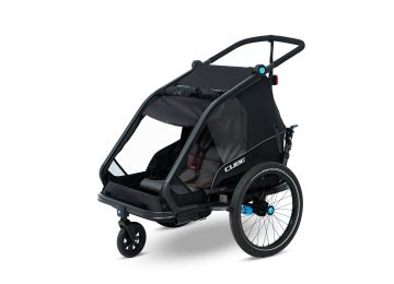 Cube Kinder Fahrradanhänger Double CMPT black